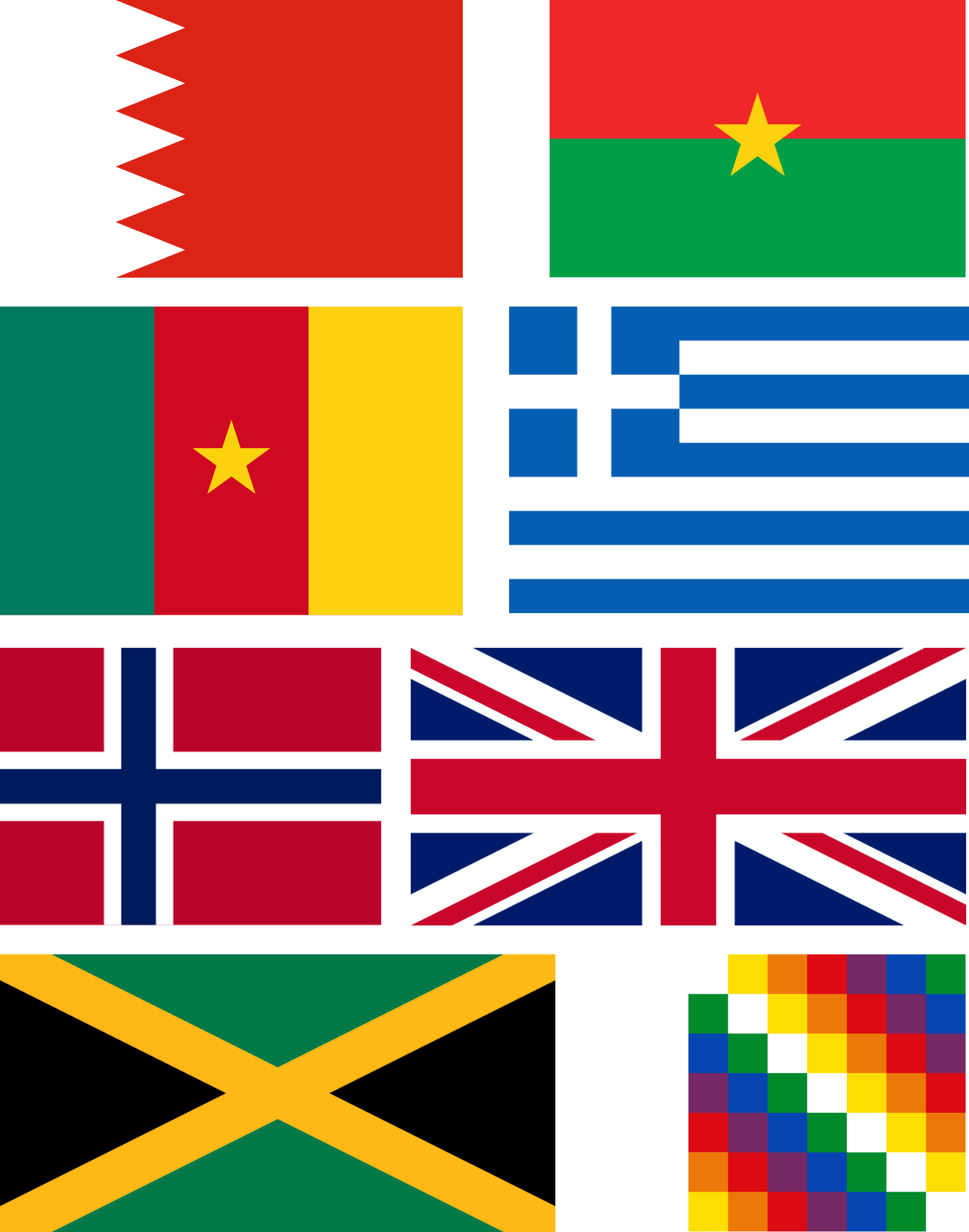 Einige Flaggen der Welt