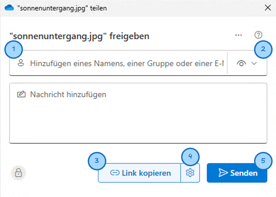 OneDrive Freigabefenster
